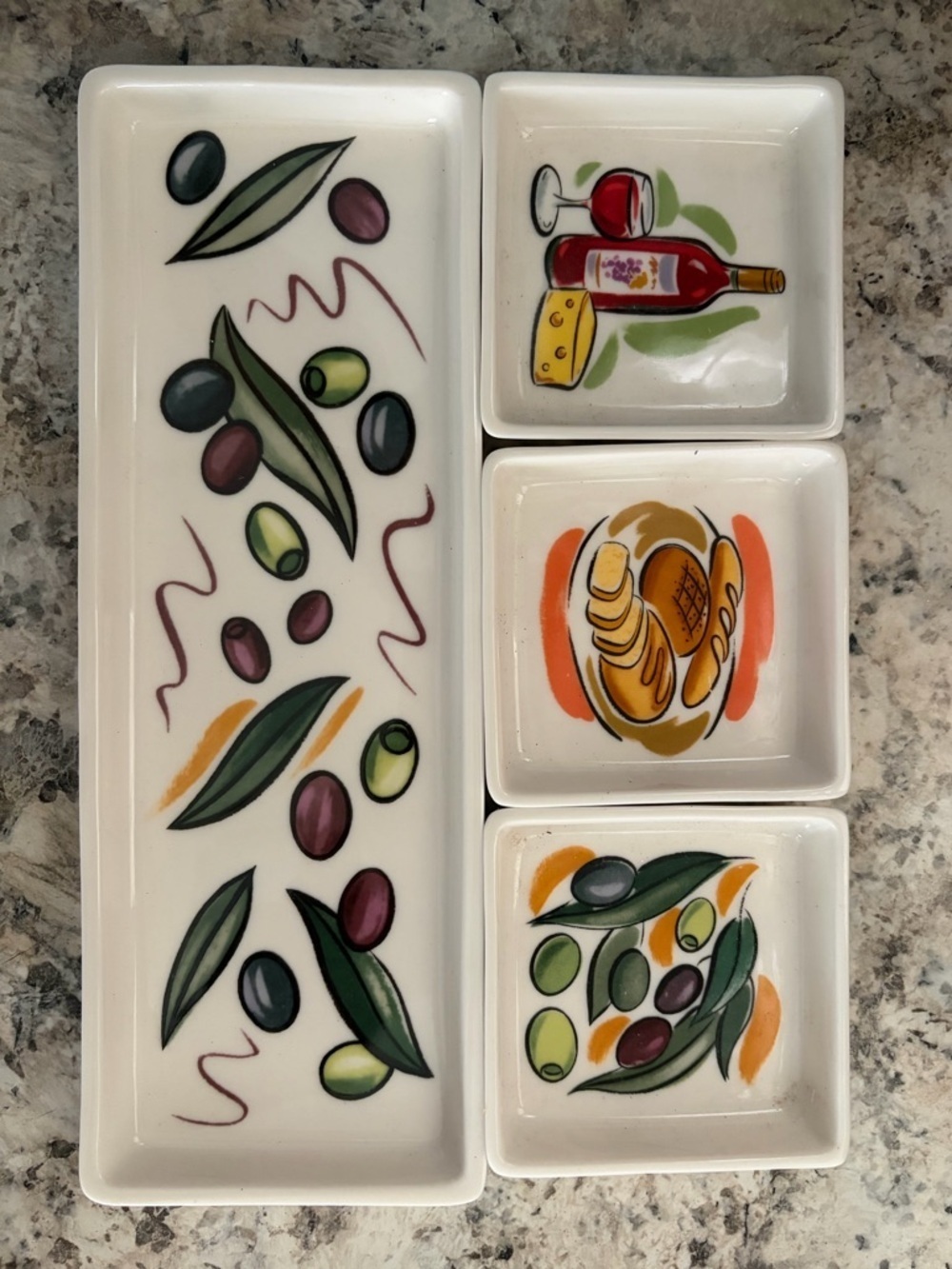 VTG Avon Ceramic Collection Oil Dipping Bowls Party Set - Picture 4 of 4